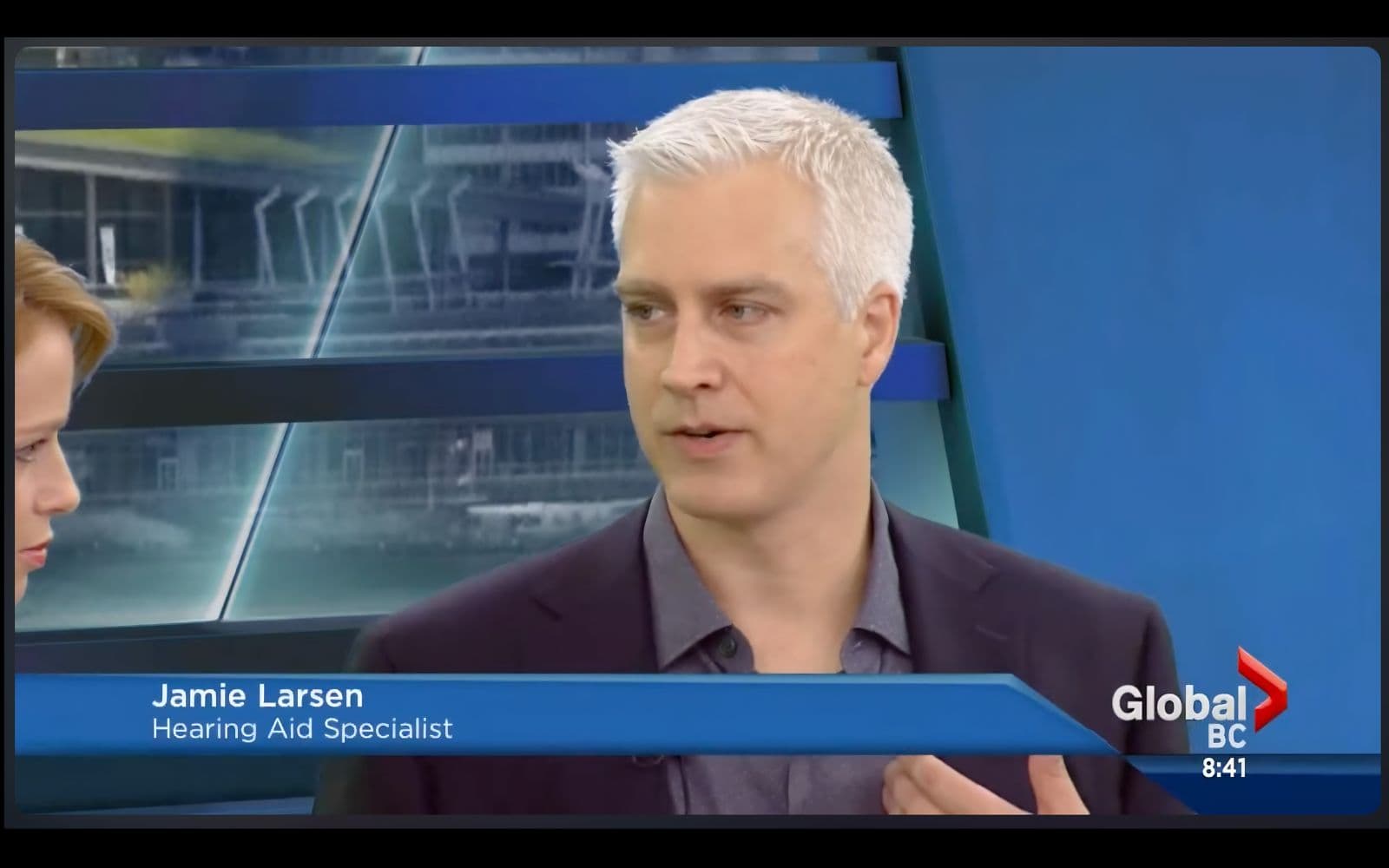 Jamie Larsen as the hearing 'Ask the Expert' on Global BC News
